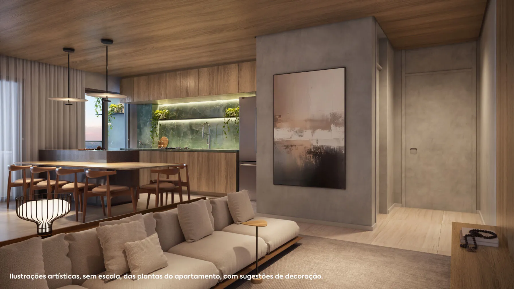 Cozinha e Sala 100m² - Living